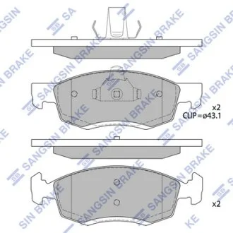 Колодки гальмівні передні Renault Logan (04-) HI-Q Hi-Q (SANGSIN) SP4099