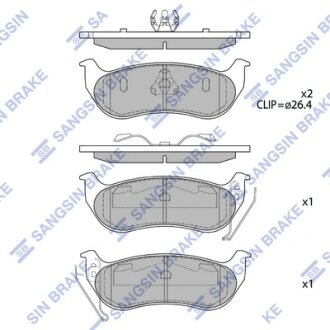 Колодки тормозные задние Jeep Wrangler (05-), Cherokee (-08), Rubicon (TJ) (-07) Hi-Q (SANGSIN) SP4167