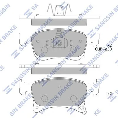 Колодки тормозные передние Opel Adam (13-), Corsa (14-) Hi-Q (SANGSIN) SP4194 (фото 1)