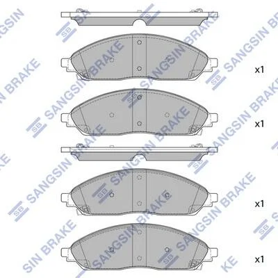 Колодки тормозные передние Jeep Grand Cherokee (22-), Chrysler Pacifica (20-) Hi-Q (SANGSIN) SP4196 (фото 1)