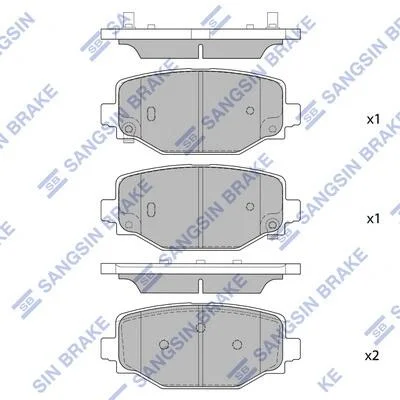Колодки тормозные задние Jeep Grand Cherokee (21-) Hi-Q (SANGSIN) SP4198 (фото 1)
