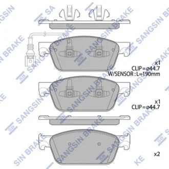 Колодки гальмівні передні VW Multivan V (12-) HI-Q Hi-Q (SANGSIN) SP4203