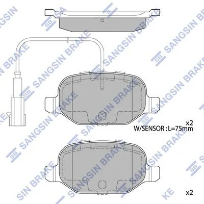 Колодки тормозные задние Fiat Linea (07-) Hi-Q (SANGSIN) SP4232 (фото 1)