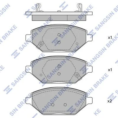 Колодки тормозные передние Chevrolet Spark (16-) Hi-Q (SANGSIN) SP4278 (фото 1)