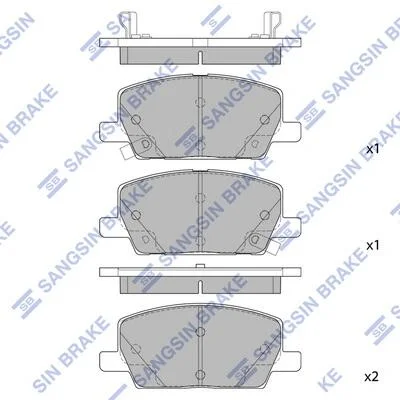 Колодки тормозные передние Chevrolet Trax (18-), Buick Encore (21-) Hi-Q (SANGSIN) SP4285 (фото 1)