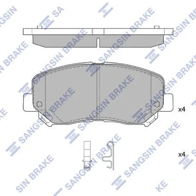 Колодки тормозные передние Dodge Dart (13-) Hi-Q (SANGSIN) SP4322 (фото 1)