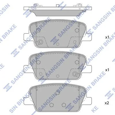 Колодки тормозные задние Hyundai Palisade (17 Inch) (19-) Hi-Q (SANGSIN) SP4328 (фото 1)
