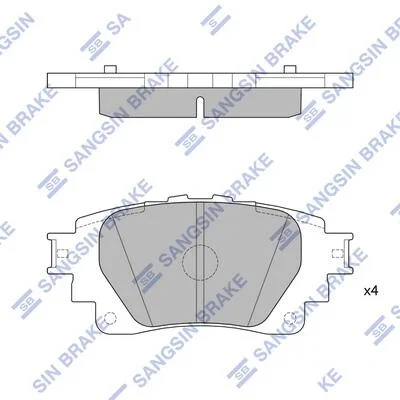Колодки тормозные задние Toyota Corolla (19-) Hi-Q (SANGSIN) SP4341 (фото 1)