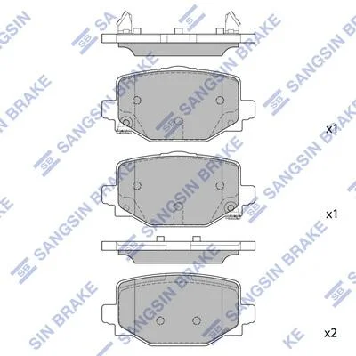 Колодки тормозные задние Infiniti QX50, QX55 Hi-Q (SANGSIN) SP4367 (фото 1)