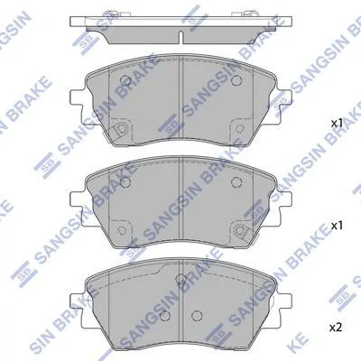 Колодки гальмівні передні Hyundai Kona (SX2) 15INCH (23-) HI-Q Hi-Q (SANGSIN) SP4377 (фото 1)