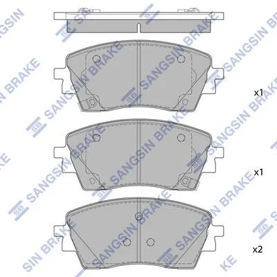 Колодки гальмівні передні Hyundai Kona (SX2) 16INCH (23-) HI-Q Hi-Q (SANGSIN) SP4378 (фото 1)