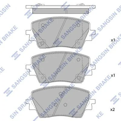 Колодки гальмівні передні Hyundai Kona (SX2) 17INCH (23-) HI-Q Hi-Q (SANGSIN) SP4379 (фото 1)