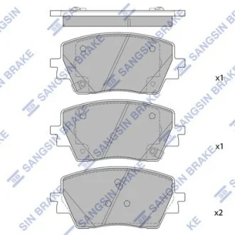 Колодки гальмівні передні Hyundai Kona (SX2) 17INCH (23-) HI-Q Hi-Q (SANGSIN) SP4379