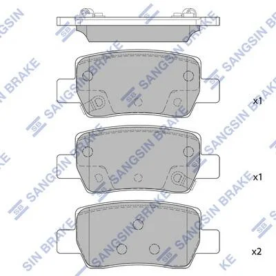 Колодки тормозные задние (дисковые) Hyundai Kona (SX2) (23-) Hi-Q (SANGSIN) SP4380 (фото 1)
