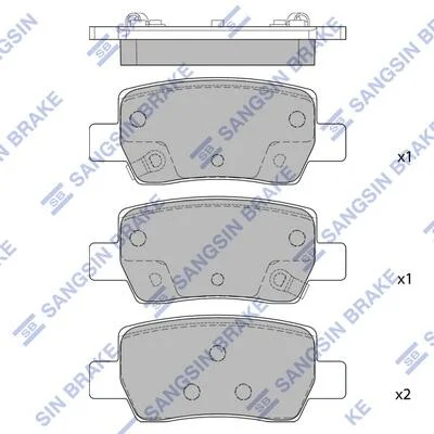 Колодки тормозные задние Hyundai Elantra (20-), KIA Soul (23-) Hi-Q (SANGSIN) SP4462 (фото 1)