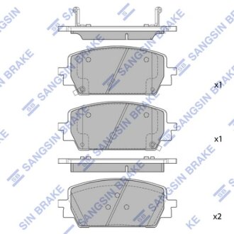 Колодки тормозные передние Hi-Q (SANGSIN) SP4464