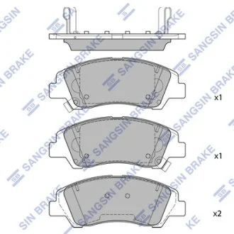 Колодки гальмівні передні Hyundai i10 (14-) HI-Q Hi-Q (SANGSIN) SP4492