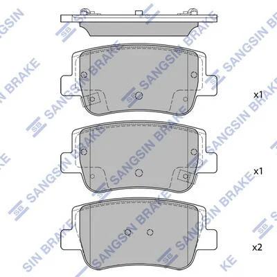 Колодки тормозные задние Hyundai Sonata (21-), KIA K5 (21-) Hi-Q (SANGSIN) SP4535 (фото 1)