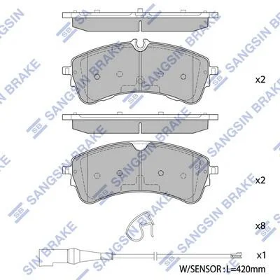 Колодки тормозные задние Ford Transit (21-) Hi-Q (SANGSIN) SP4545 (фото 1)