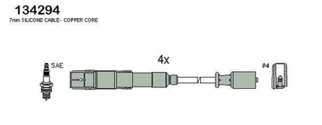 HUCO DB Комплект высоковольтных проводов W169,245 04- HITACHI 134294 (фото 1)