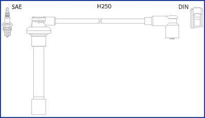 HUCO Провода высокого напряжения 4 шт. HONDA Civic 1,3-1,6 91-01, Accord 1,8-2,2 90-98 ROVER HITACHI 134520 (фото 1)