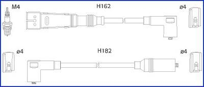 HUCO SKODA Комплект высоковольтных проводов OCTAVIA I Combi (1U5) 1.6 98-04 HITACHI 134701