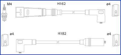 HUCO SEAT дріт запалювання IBIZA,CORDOBA 1.4I 93-. VW Golf III 1,4 HITACHI 134785