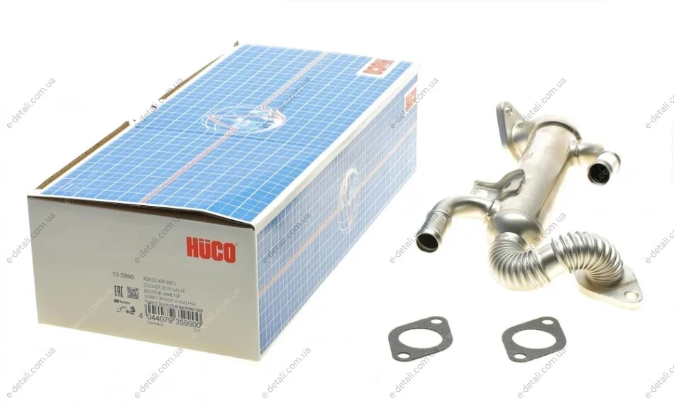 Радиатор рециркуляции ОГ VW Polo 1.4 TDI 01-09 (HÜCO) HITACHI 135990 (фото 1)