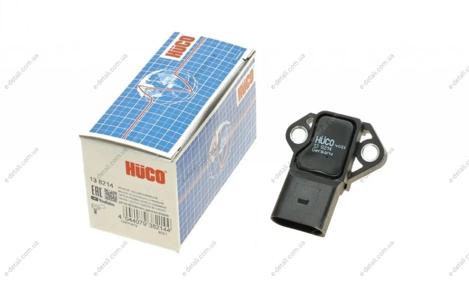Датчик тиску наддува VW Caddy 2.0 TDI 07-10/T5 2.5 TDI 03-09/Crafter 2.5 TDI 06- (HÜCO) HITACHI 138214 (фото 1)