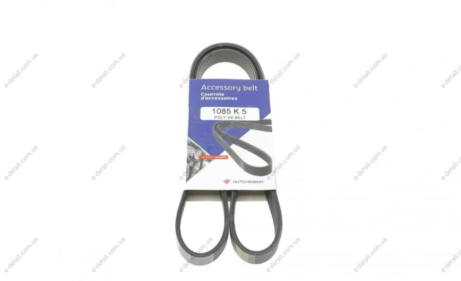 Ремінь генератора Fiat Ducato 2.5 D 94-02 (5PK1085) HUTCHINSON 1085 K 5 (фото 1)