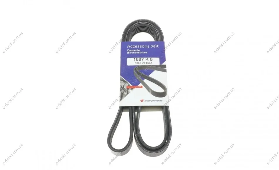 Ремінь поліклінової 6PK1687 Hutchinson HUTCHINSON 1687K6 (фото 1)