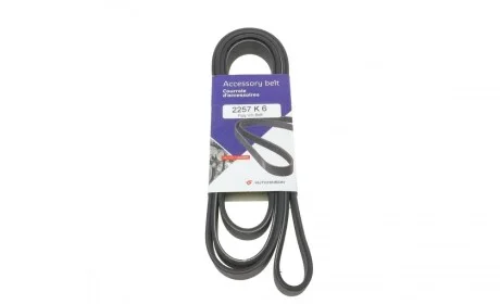 Ремінь генератора MB Sprinter CDI (-AC) (з обводним роликом)(6PK2257) HUTCHINSON 2257 K 6