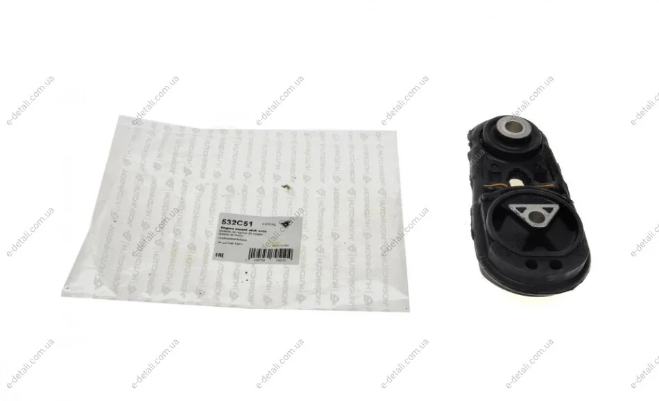 Подушка двигателя (нижняя) Renault Clio 1.5 DCI 05- (косточка) HUTCHINSON 532C51 (фото 1)
