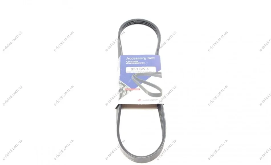 Ремень генератора BMW 5 (E60) 2.5/3.0D 04-10 (M57) (4PK830) HUTCHINSON 830 SK 4 (фото 1)