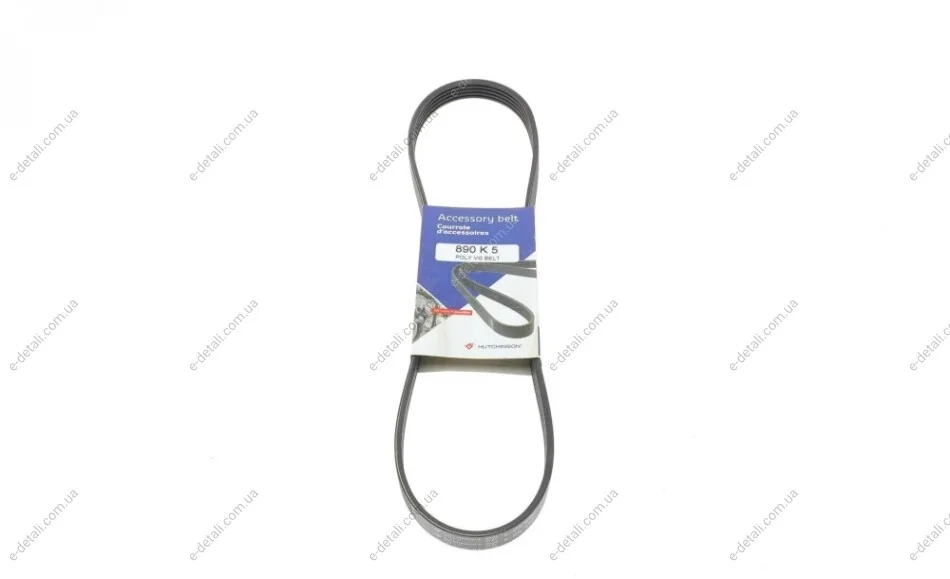 Ремень генератора BMW 3/5 90-00 / Ford Focus 2.5 05-12 HUTCHINSON 890 K 5 (фото 1)