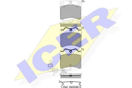Комплект тормозных колодок (дисковых).) ICER 141321 (фото 1)