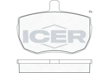 Колодки гальмівні дискові передні LAND ROVER Defender 90-06 ICER 180230