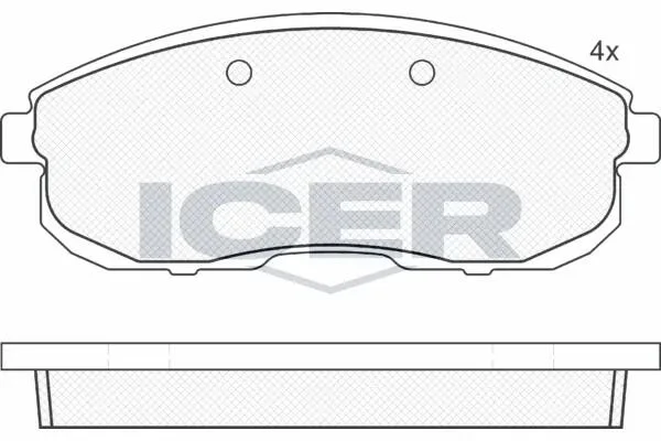 Колодки тормозные (передние) Nissan 200SX/Silvia 88-94 ICER 181100 (фото 1)