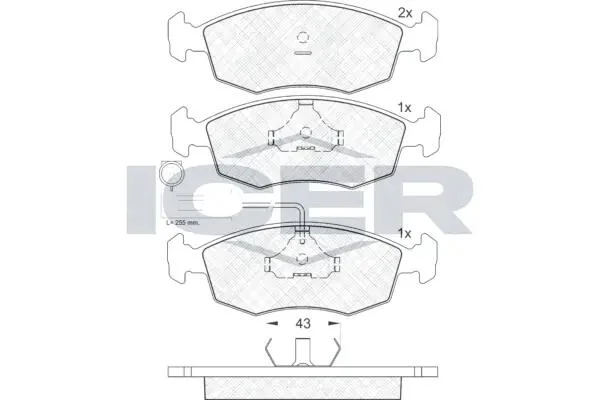 Колодки гальмівні дискові передні FIAT Palio 96-20 ICER 181227 (фото 1)