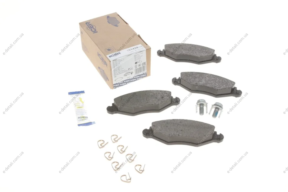 Колодки гальмівні (передні) Peugeot 206 98-/Peugeot 206+ 09-13/Peugeot 306 93-01 ICER 181439-702 (фото 1)