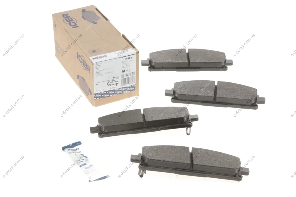 Колодки тормозные (передние) Nissan X-Trail 01-13/Pathfinder 97-04/Infiniti Q45 93-01/QX4 97- ICER 181521 (фото 1)