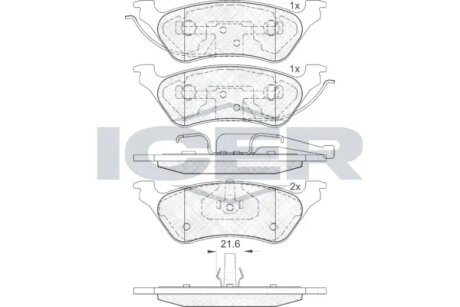 Комплект гальмівних колодок (дискових) ICER 181564