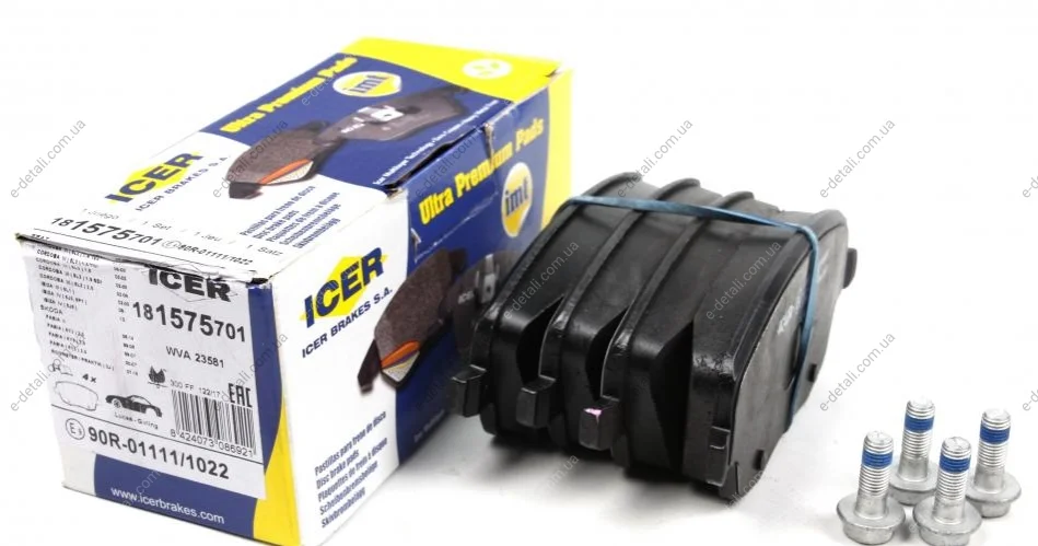 Колодки тормозные (передние) Seat Cordoba/Ibiza IV/VW Polo/Skoda Fabia 99-15/Roomster 06-15 ICER 181575-701 (фото 1)