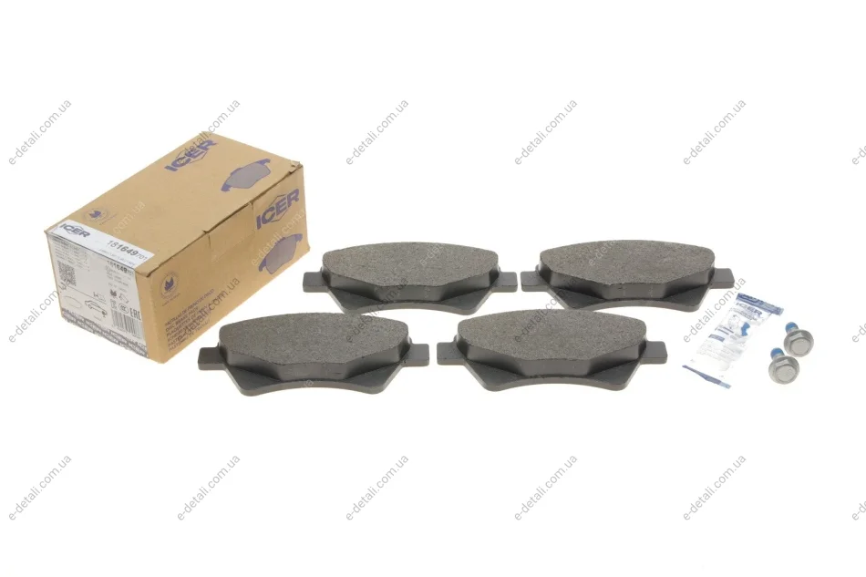 Колодки тормозные (передние) Renault Megane II 03-/Scenic II 05-08/Grand Scenic II/III 04- ICER 181649-701 (фото 1)
