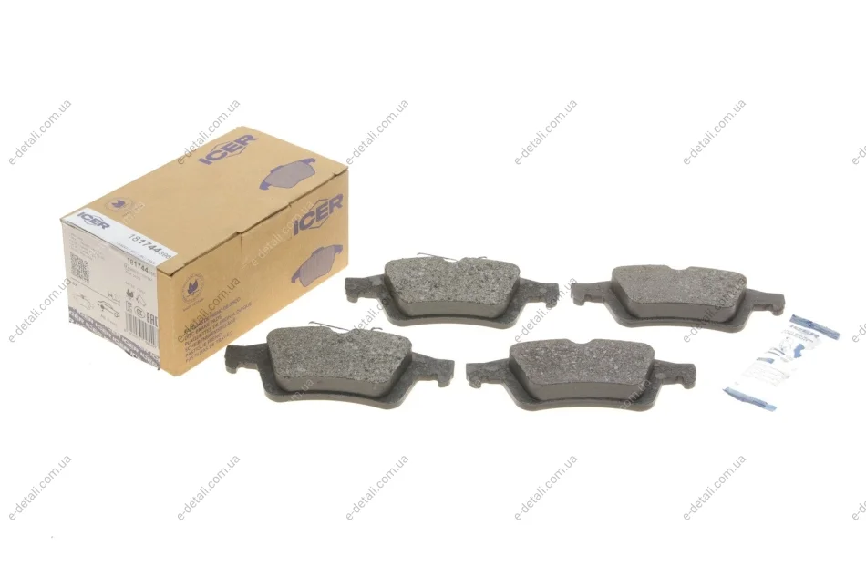 Колодки тормозные (задние) Ford Connect 13-/Kuga/C-Max 08-/Focus/Mazda 3/5/Volvo C30/S40/V40/V50 03- ICER 181744-396 (фото 1)
