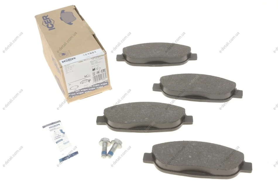 Колодки тормозные (передние) Peugeot 308/CC/SW 07-14/Peugeot 3008/5008 09-17 ICER 181851 (фото 1)