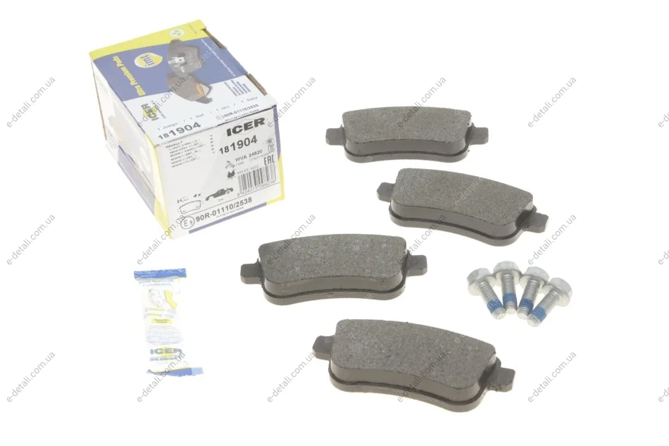 Колодки тормозные (задние) Renault Megane III 08-/Grand Scenic III 09-/Fluence 14- ICER 181904 (фото 1)