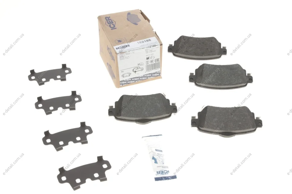 Колодки тормозные (задние) Nissan Leaf 17-/Qashqai/X-trail 13-/Renault Kadjar 15-/Koleos 16- ICER 182188 (фото 1)