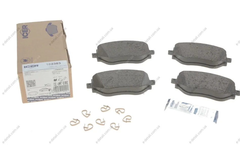 Колодки тормозные (передние) Renault Clio V/Nissan Micra V 18- ICER 182383 (фото 1)