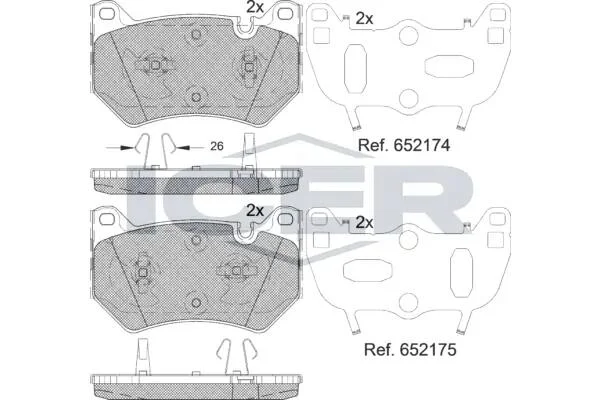 Колодки тормозные (передние) Audi Q5 16- ICER 182385 (фото 1)